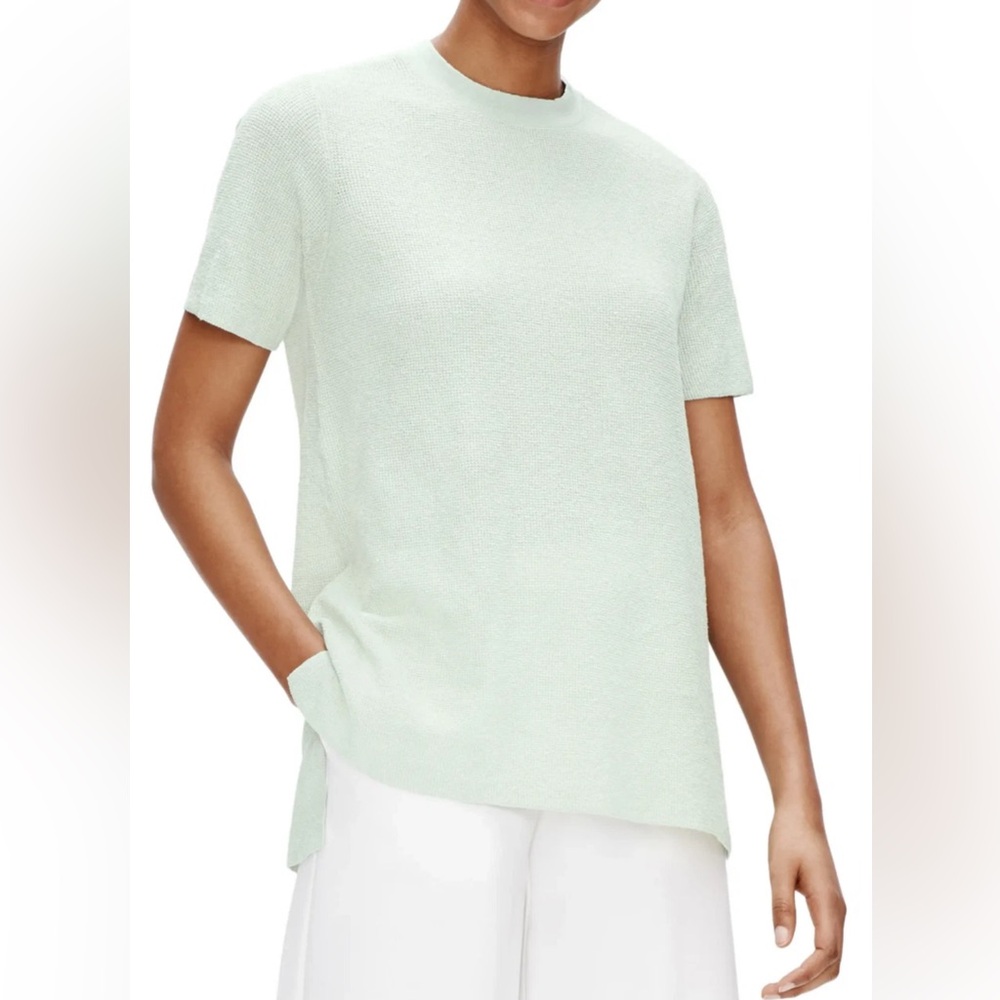 Eileen Fisher Light Green Short Sleeve Top - Picture 7 of 8